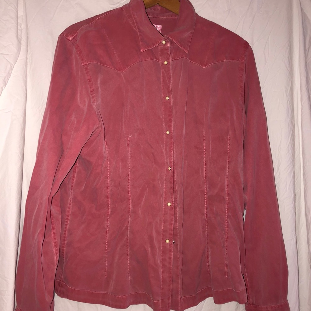 Soft silk button down